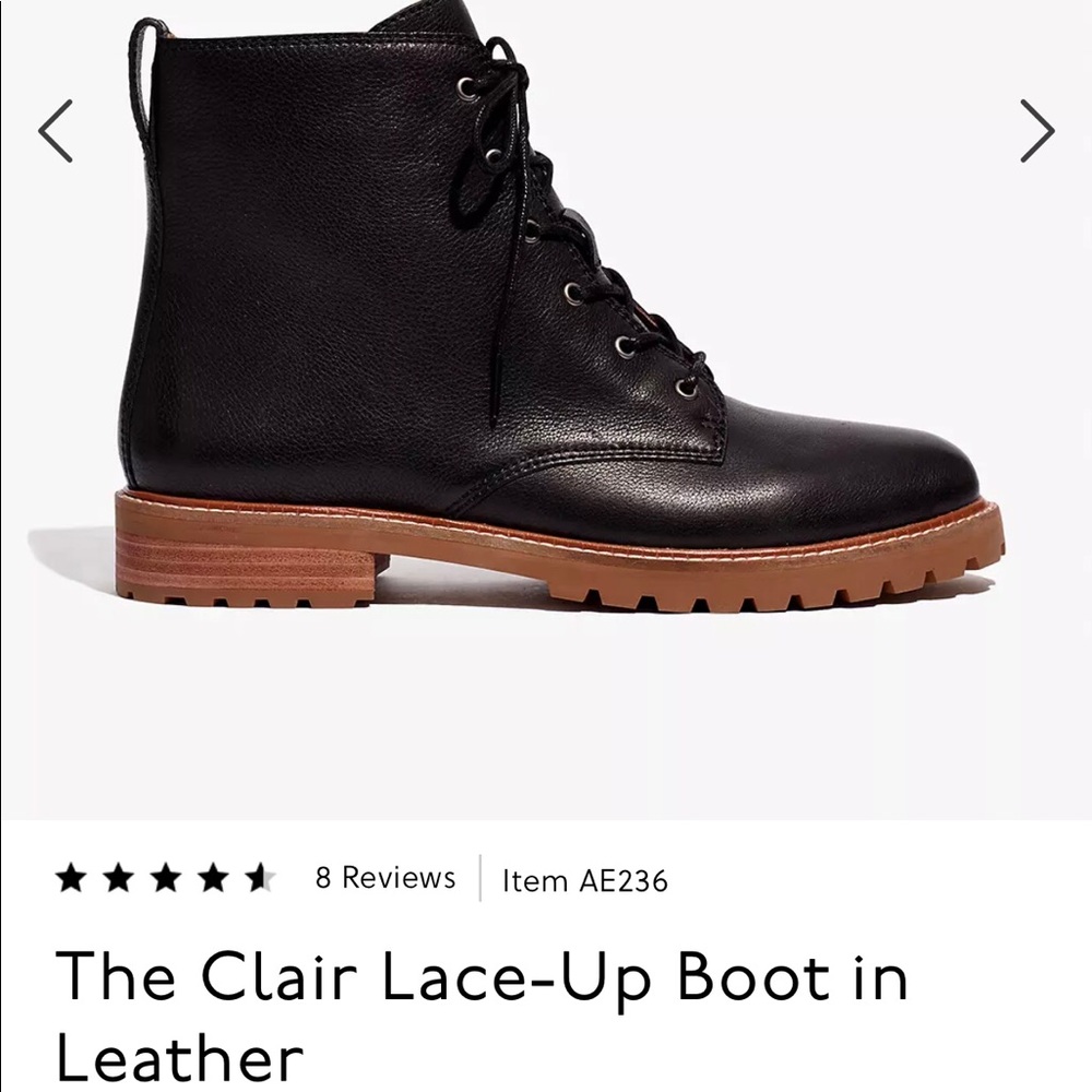 Madewell Clair Lace-up Boot in Black